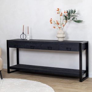 Sidetable Viggo zwart 4 lades | 180cm