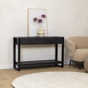 Sidetable Viggo zwart met lades 120cm