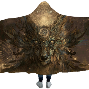 Dances with Wolves – Hoodup – snuggle h – deken met Wolf print