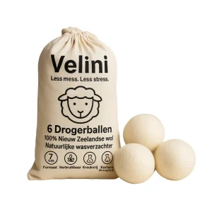 Velini Drogerballen Wol 6 Stuks – 100% Nieuw-Zeelandse wol