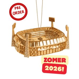 Kerstbal Rotterdams Voetbalstadion – Gouden uitvoering – Glazen stadion ornament