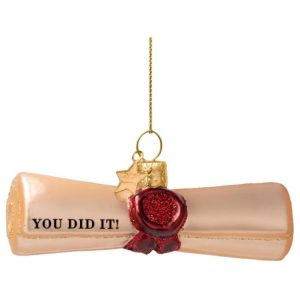 Kerstbal Diploma – Glazen Ornament met ‘You Did It!’ van Vondels