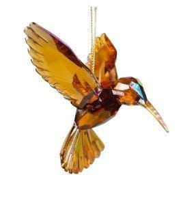 Kerstbal Acryl Kolibrie Goudbruin