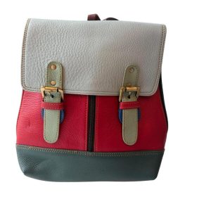Leren Rugtas/Schoudertas Ananya 3 – – Kleurrijke fairtrade tas van restleer