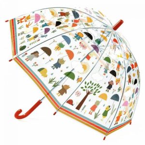Djeco Kinderparaplu In de Regen – Transparante Paraplu met Dierenprint (Ø70 cm)