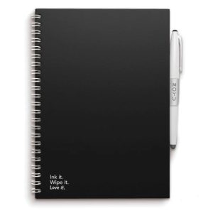 MOYU A5 Ringband Pitch Black – Uitwisbaar Notitieboek van Steenpapier met Pen en Doekje