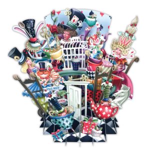 3D Wenskaart Party Time – Alice in Wonderland – Laser cut kaart met envelop