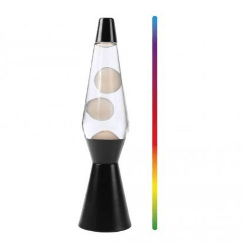 Led Lavalamp Cone Zwart – 40 cm met witte lava en kleurveranderend LED-licht (Total Juggling)