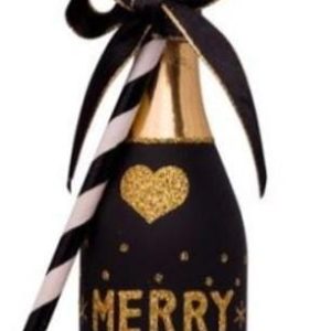 Kerstbal Champagne Zwart