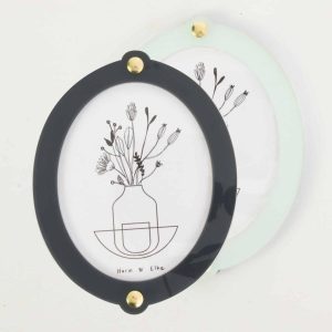 Omwisselbaar Fotolijstje Hangend Oval Blauw/Mint S