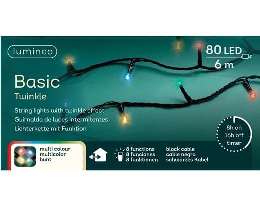 80 Kerstboomlampjes LED Twinkle Multicolor - Afbeelding 2