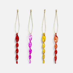 Kerstbal Icicle desert set of 4