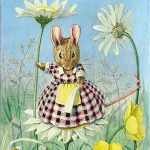 Ansichtkaart Mouse on ox-eye daisy