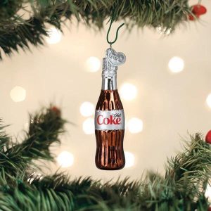 Kerstbal Mini Coca-Cola Light Flesje – Glazen Ornament van Old World Christmas