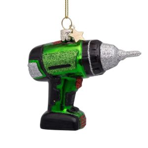 Kerstbal Boormachine Groen
