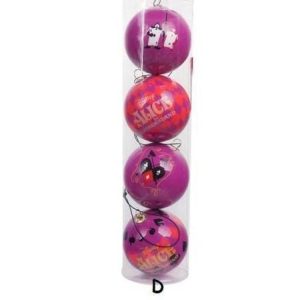 Set van 4 Alice in Wonderland Kerstballen Paars
