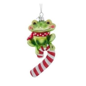 Kerstbal Kikker met Zuurstok