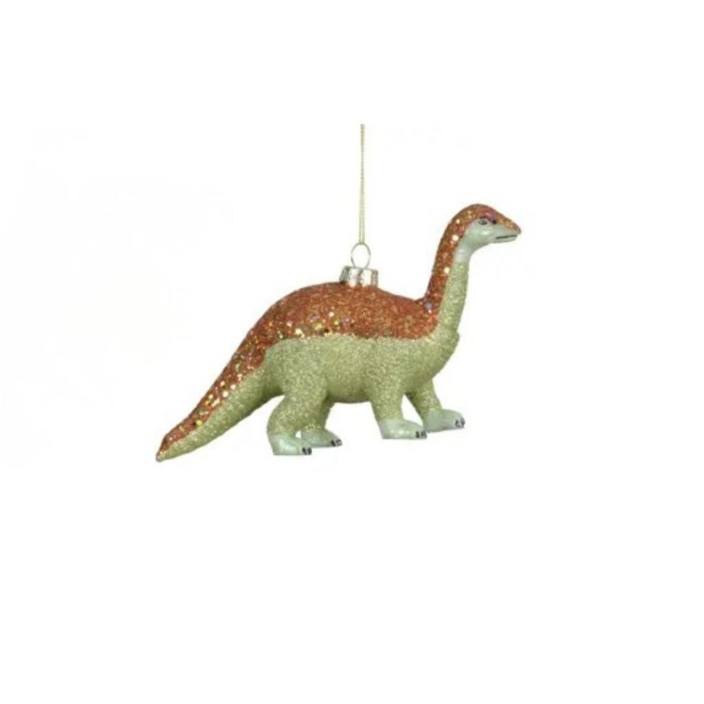 Kerstbal Dinosaurus Crème met Koperkleurige Rug – Glazen Ornament - Afbeelding 2