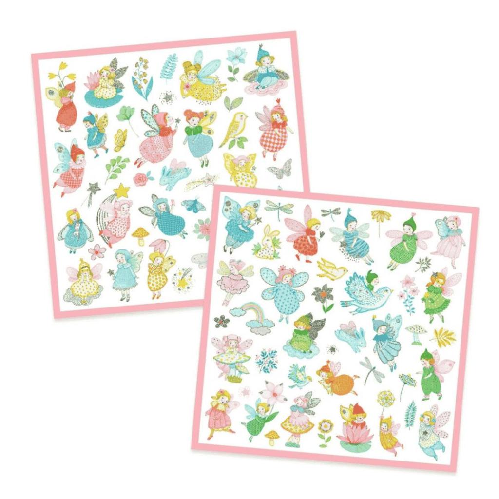 Djeco Metallic Stickers Feeën – 160 Glanzende Feeën Stickers - Afbeelding 3
