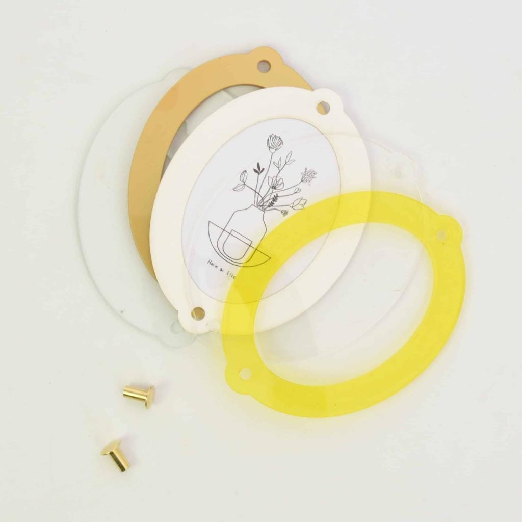 Omwisselbaar Fotolijstje Hangend Oval Geel/Goud L - Afbeelding 7