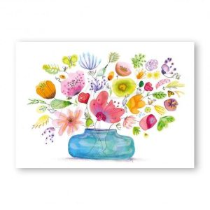 Dubbele kaart Lovely blue vase