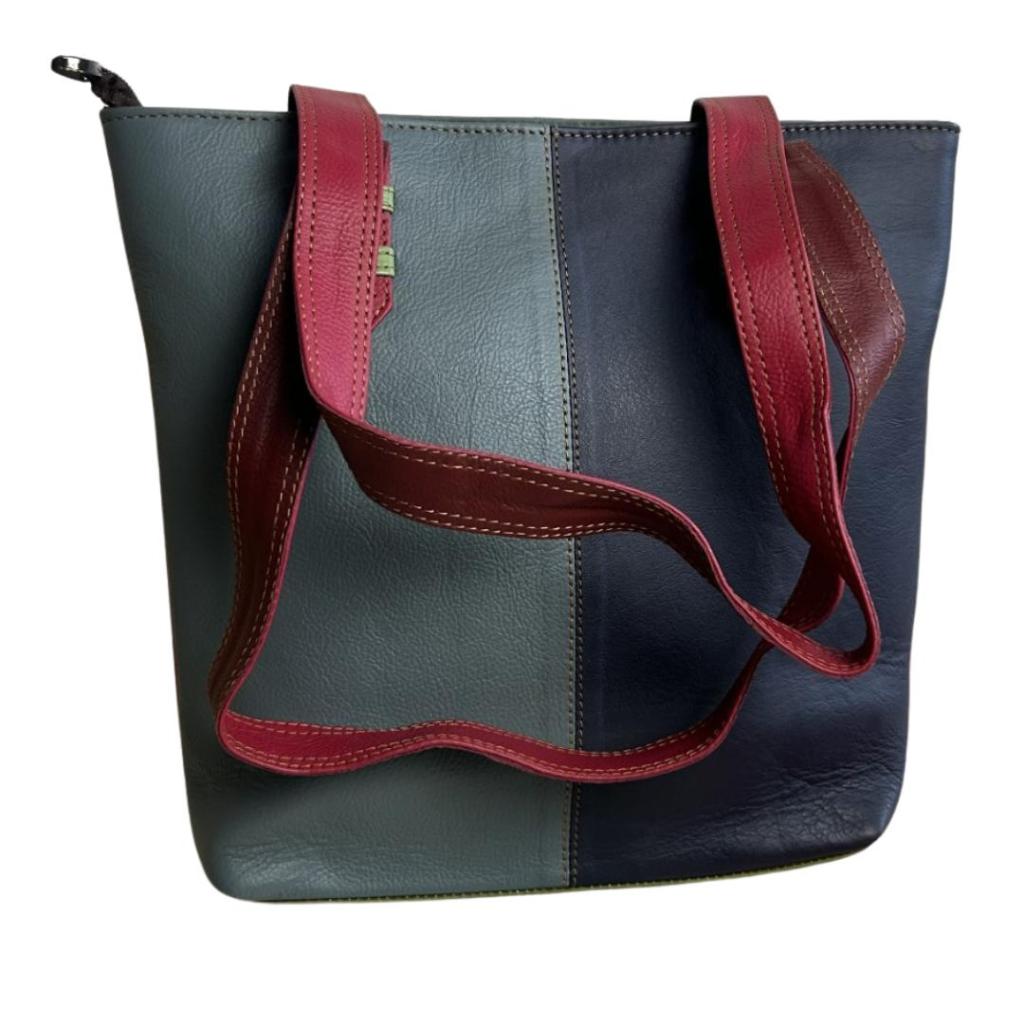 Leren Shopper Lakshmi 4 – Fairtrade handgemaakte leren tas van restleer