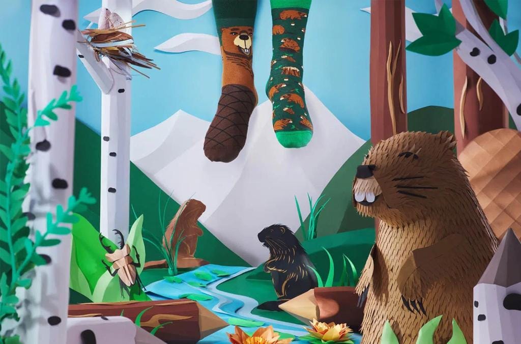 Many Mornings Mismatch Sokken – Beaverly Heels – Bever Sokken – Maat 35-38 – Speels en Dierenlief - Afbeelding 4