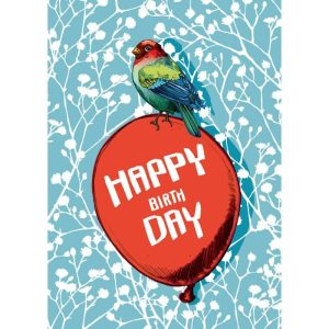 Ansichtkaart Palino – Happy Birthday Vogelillustratie (illi)