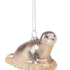Kerstbal Zeehond – Handgemaakt glazen ornament van De Ballen Uit