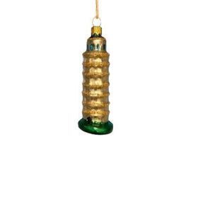 Kerstbal Mini Toren van Pisa – Glazen Ornament van Sereno