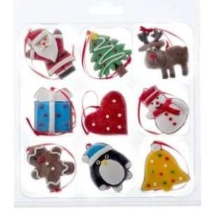 Set van 9 Klei Kerstballen