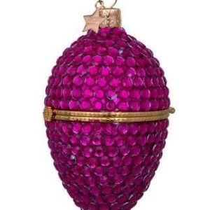 Kerstbal Faberge Ei Roze met Diamanten