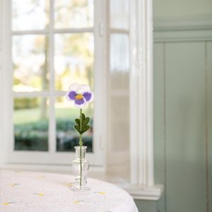 Vilten bloem Viooltje Wit – Paars