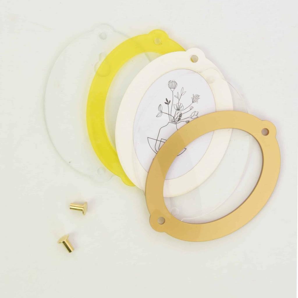 Omwisselbaar Fotolijstje Hangend Oval Geel/Goud L - Afbeelding 8