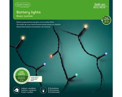 368 Kerstboomlampjes LED Twinkle Multicolor - Afbeelding 2