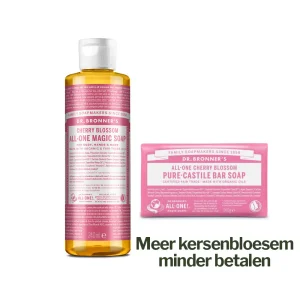 Dr. Bronner’s Dubbeldeal – Kersenbloesem Vloeibare Zeep + Gratis Kersenbloesem Zeepblok