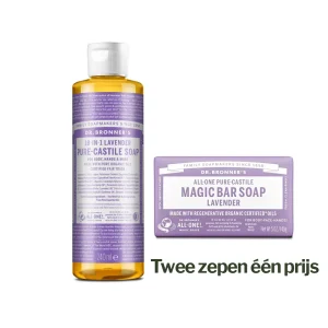 Dr. Bronner’s Dubbeldeal – Lavendel Vloeibare Zeep + Gratis Lavendel Zeepblok