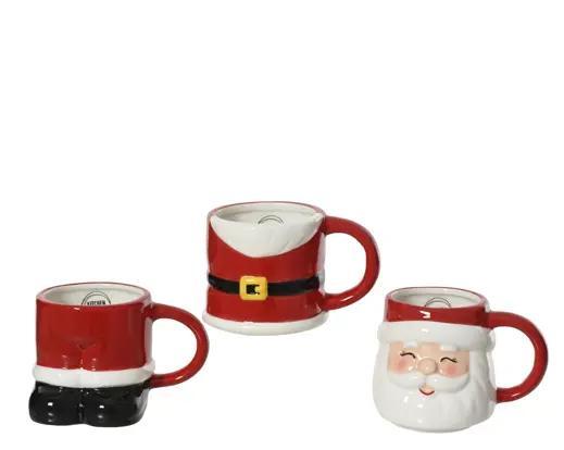 Mokken set Kerstman – 3 stapelbare handgemaakte bekers van Kaemingk - Afbeelding 3