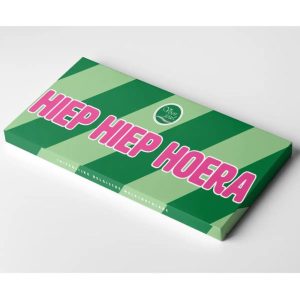 Wensreep Hip Hip Hoera – Fairtrade Belgische melkchocolade cadeaureep