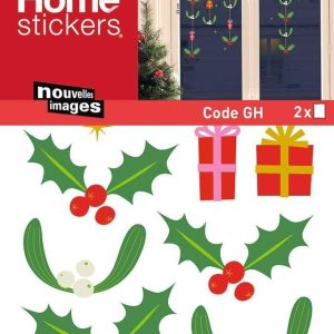 Raamstickers Kerst Hulst met Cadeautjes