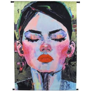 Wandkleed Vrouw Art Mix – Velvet wanddecoratie met ophangsysteem (136 x 105 cm, Kersten BV)
