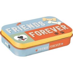 Retro Blikje Pet Treat Box Friends Forever