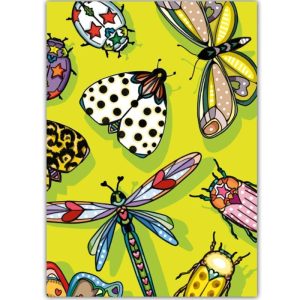 Ansichtkaart Flinto – Insectenillustratie met Vlinders en Libelle (illi)