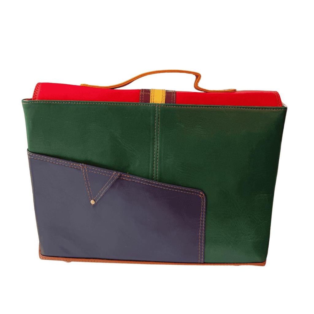 Rani 1 Fairtrade Werktas – Handgemaakte leren werktas van Siddharth Imports - Afbeelding 5