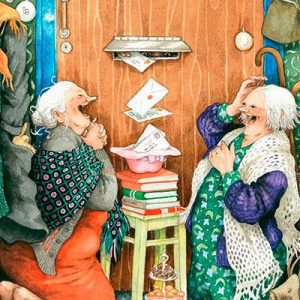 Ansichtkaart Vrolijke dames Wachtend op Post