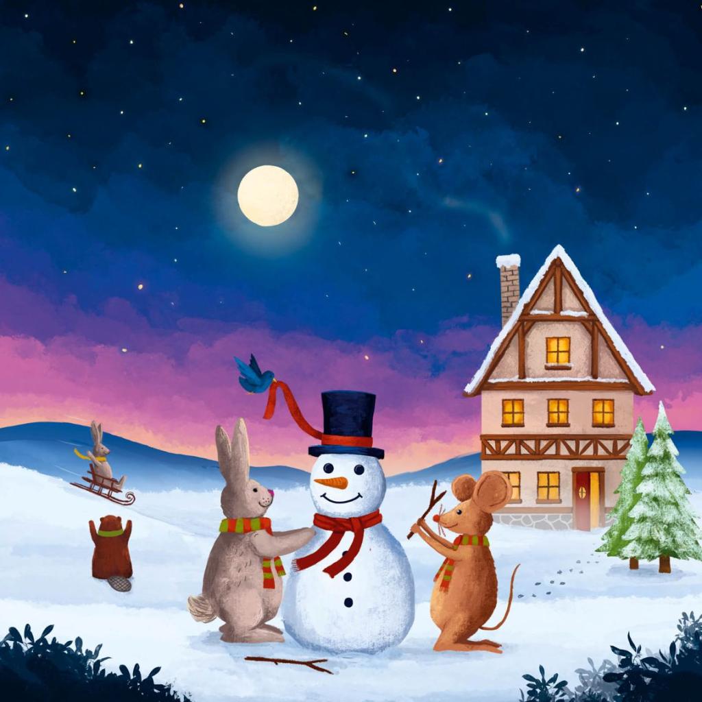 Zintenz Eco Kerstkaarten – Set van 6 duurzame kerstkaarten met 9 stickers – Illustraties Lance Schmale - Afbeelding 8