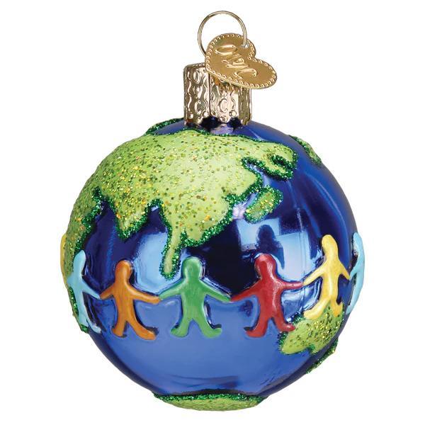 Kerstbal Wereld Vrede – Handgemaakt Glazen Ornament van Old World Christmas - Afbeelding 4