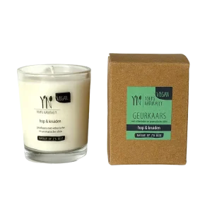 Yours Naturally Votive Geurkaars Hop & Kruiden – 100% plantaardig & gerecycled glas
