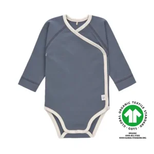 Lässig Romper Lange Mouw – Blue – Biologisch Katoen GOTS